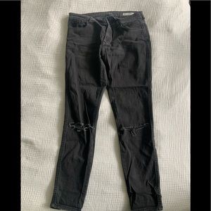 Zara midrise distressed jeans.